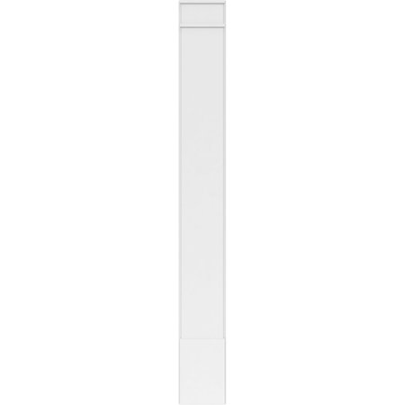 Ekena Millwork Plain PVC Pilaster w/Decorative Capital & Base, 12"W x 102"H x 2"P PILP12X102SM02-2